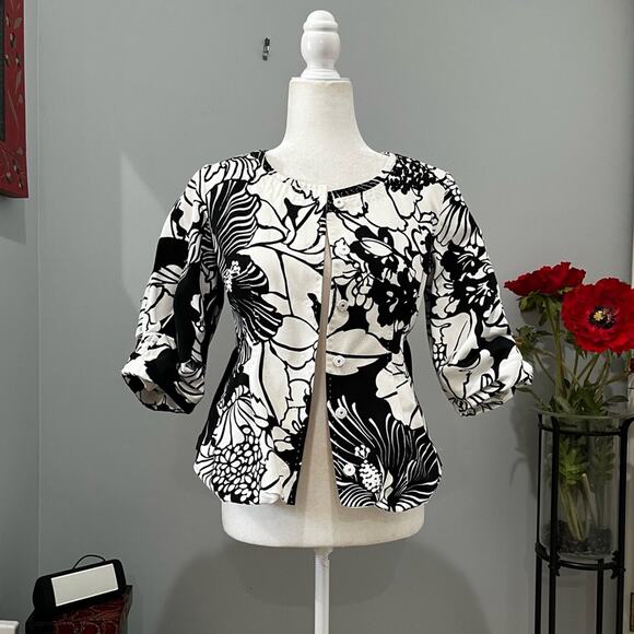 NEW Elie Tahari Tailored Hourglass Floral Statement Career Suit Jacket 4 NWOT - Picture 1 of 16